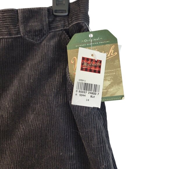 90s Woolrich Corduroy Skirt 14 Black Vintage Outdoorwear Full Length Deadstock - Picture 5 of 9